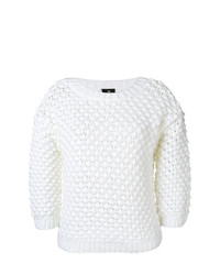 weißer Pullover mit einem Rundhalsausschnitt von Elisabetta Franchi