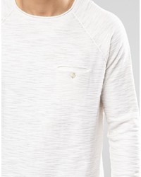 weißer Pullover mit einem Rundhalsausschnitt von Esprit