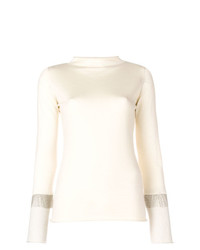 weißer Pullover mit einem Rundhalsausschnitt von Fabiana Filippi