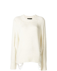 weißer Pullover mit einem Rundhalsausschnitt von Federica Tosi