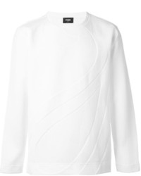 weißer Pullover mit einem Rundhalsausschnitt von Fendi