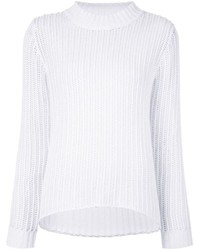weißer Pullover mit einem Rundhalsausschnitt von Frame Denim