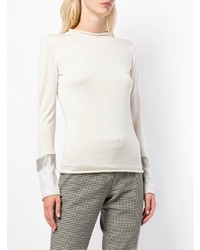 weißer Pullover mit einem Rundhalsausschnitt von Fabiana Filippi