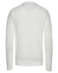 weißer Pullover mit einem Rundhalsausschnitt von Gant