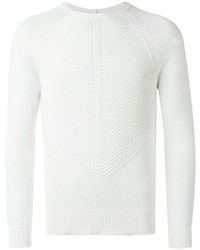 weißer Pullover mit einem Rundhalsausschnitt von Giorgio Armani