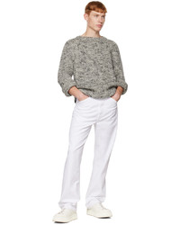 weißer Pullover mit einem Rundhalsausschnitt von Auralee