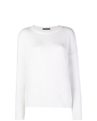 weißer Pullover mit einem Rundhalsausschnitt von Incentive! Cashmere