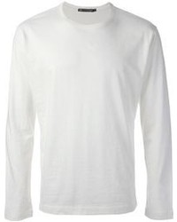 weißer Pullover mit einem Rundhalsausschnitt von Issey Miyake