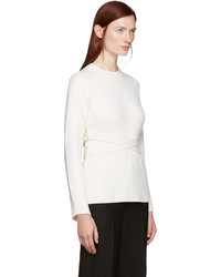 weißer Pullover mit einem Rundhalsausschnitt von Proenza Schouler