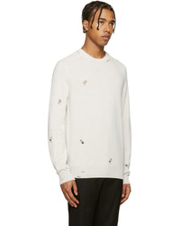 weißer Pullover mit einem Rundhalsausschnitt von Alexander McQueen