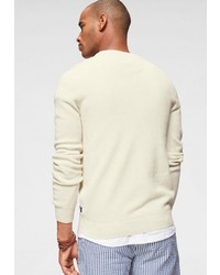 weißer Pullover mit einem Rundhalsausschnitt von Izod