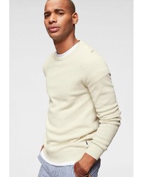 weißer Pullover mit einem Rundhalsausschnitt von Izod