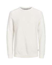 weißer Pullover mit einem Rundhalsausschnitt von Jack & Jones