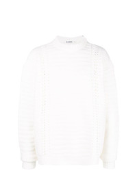weißer Pullover mit einem Rundhalsausschnitt von Jil Sander