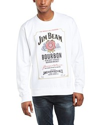 weißer Pullover mit einem Rundhalsausschnitt von Jim Beam
