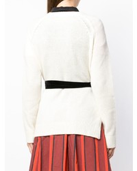 weißer Pullover mit einem Rundhalsausschnitt von RED Valentino