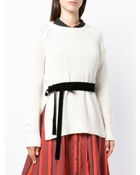 weißer Pullover mit einem Rundhalsausschnitt von RED Valentino