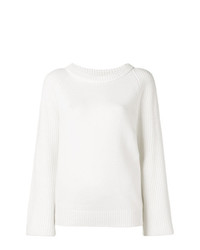 weißer Pullover mit einem Rundhalsausschnitt von Lamberto Losani