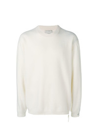 weißer Pullover mit einem Rundhalsausschnitt von Laneus