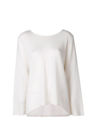 weißer Pullover mit einem Rundhalsausschnitt von Le Kasha