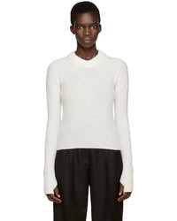 weißer Pullover mit einem Rundhalsausschnitt von Lemaire