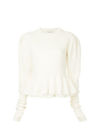 weißer Pullover mit einem Rundhalsausschnitt von Lemaire