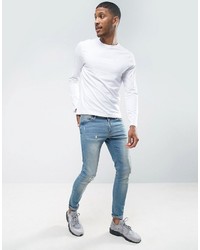 weißer Pullover mit einem Rundhalsausschnitt von Asos