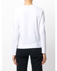 weißer Pullover mit einem Rundhalsausschnitt von Twin-Set