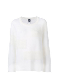 weißer Pullover mit einem Rundhalsausschnitt von Lorena Antoniazzi