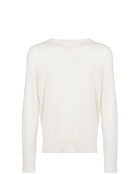 weißer Pullover mit einem Rundhalsausschnitt von Maison Flaneur