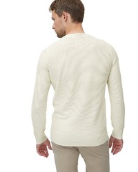 weißer Pullover mit einem Rundhalsausschnitt von Marc O'Polo