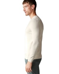 weißer Pullover mit einem Rundhalsausschnitt von Marc O'Polo