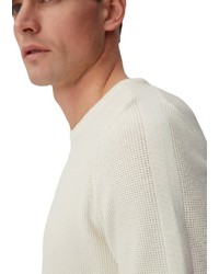 weißer Pullover mit einem Rundhalsausschnitt von Marc O'Polo