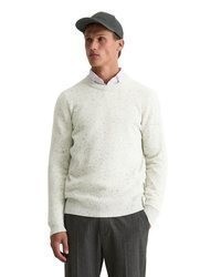 weißer Pullover mit einem Rundhalsausschnitt von Marc O'Polo