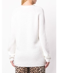 weißer Pullover mit einem Rundhalsausschnitt von Ma Ry Ya