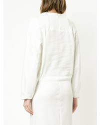 weißer Pullover mit einem Rundhalsausschnitt von Bianca Spender