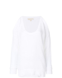 weißer Pullover mit einem Rundhalsausschnitt von Michael Kors Collection