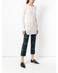 weißer Pullover mit einem Rundhalsausschnitt von Ann Demeulemeester