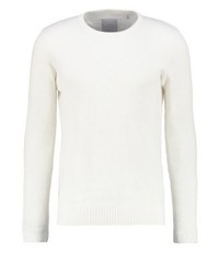 weißer Pullover mit einem Rundhalsausschnitt von Minimum