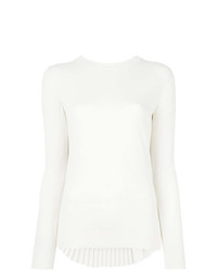 weißer Pullover mit einem Rundhalsausschnitt von MM6 MAISON MARGIELA
