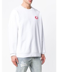 weißer Pullover mit einem Rundhalsausschnitt von Calvin Klein Jeans Est. 1978