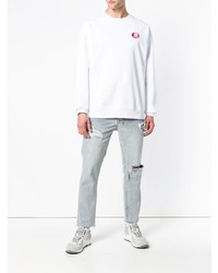 weißer Pullover mit einem Rundhalsausschnitt von Calvin Klein Jeans Est. 1978