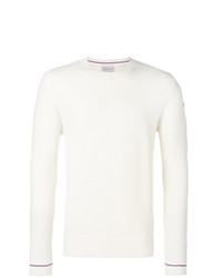 weißer Pullover mit einem Rundhalsausschnitt von Moncler