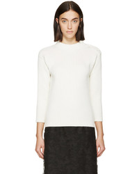 weißer Pullover mit einem Rundhalsausschnitt von Nina Ricci