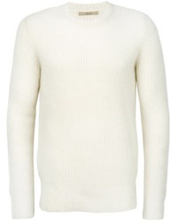 weißer Pullover mit einem Rundhalsausschnitt von Nuur