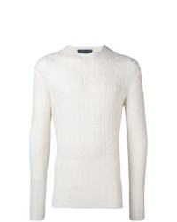 weißer Pullover mit einem Rundhalsausschnitt von Obvious Basic