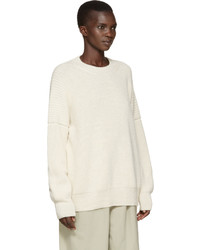 weißer Pullover mit einem Rundhalsausschnitt von LAUREN MANOOGIAN