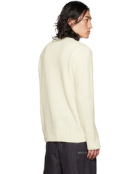 weißer Pullover mit einem Rundhalsausschnitt von Jil Sander
