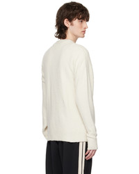 weißer Pullover mit einem Rundhalsausschnitt von Palm Angels