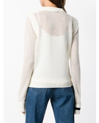 weißer Pullover mit einem Rundhalsausschnitt von Calvin Klein 205W39nyc